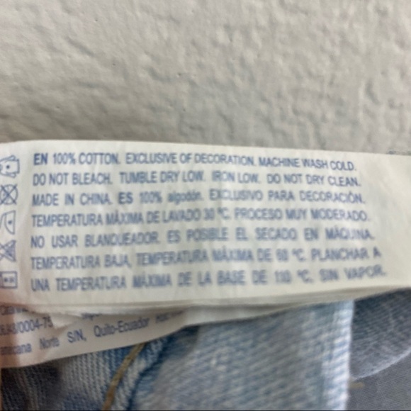 Forever 21 Chambray Lace Edged Distressed Jean Shorts Hi Rise 27 - Picture 7 of 8